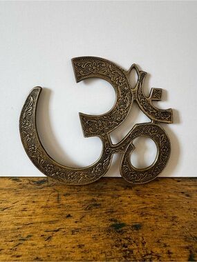 Decorative Om Symbol Wall Art in Brass